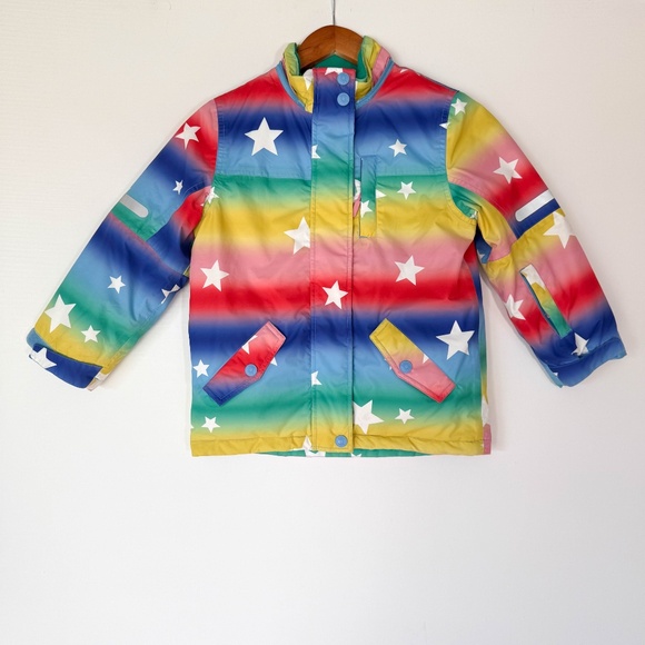 Kids BODEN Magical Rainbow Star Winter Hood Winter Snow Ski Coat Size 6-7 Years - Picture 2 of 12